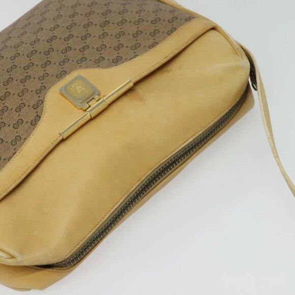 GUCCI Micro GG Supreme Shoulder Bag PVC Beige Gold Auth sw596 - Picture 4 of 15